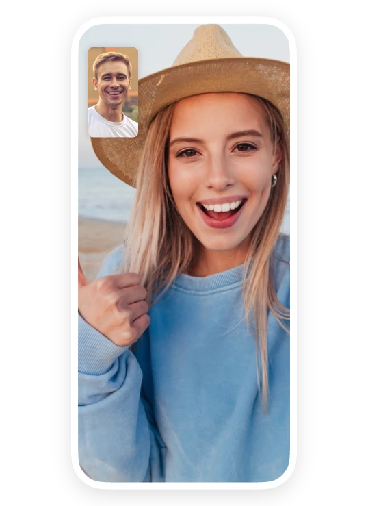 two people video chatting